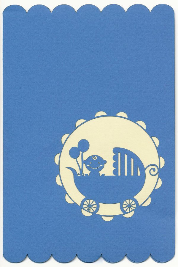Baby - Kinderwagen mit Luftballons (blau)