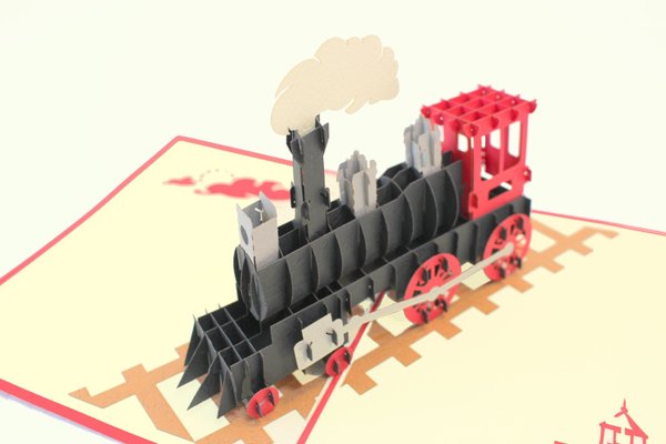 Lok / Lokomotive / Eisenbahn (rot/schwarz)