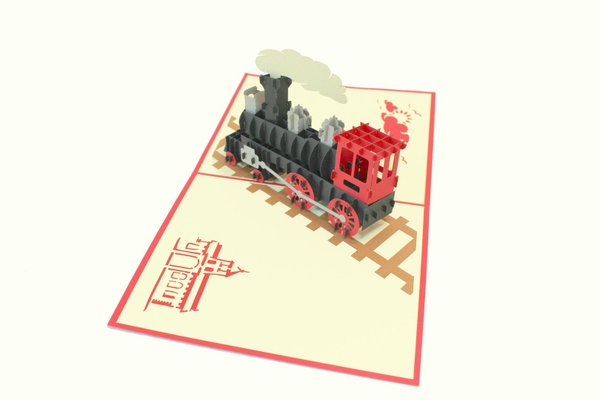 Lok / Lokomotive / Eisenbahn (rot/schwarz)